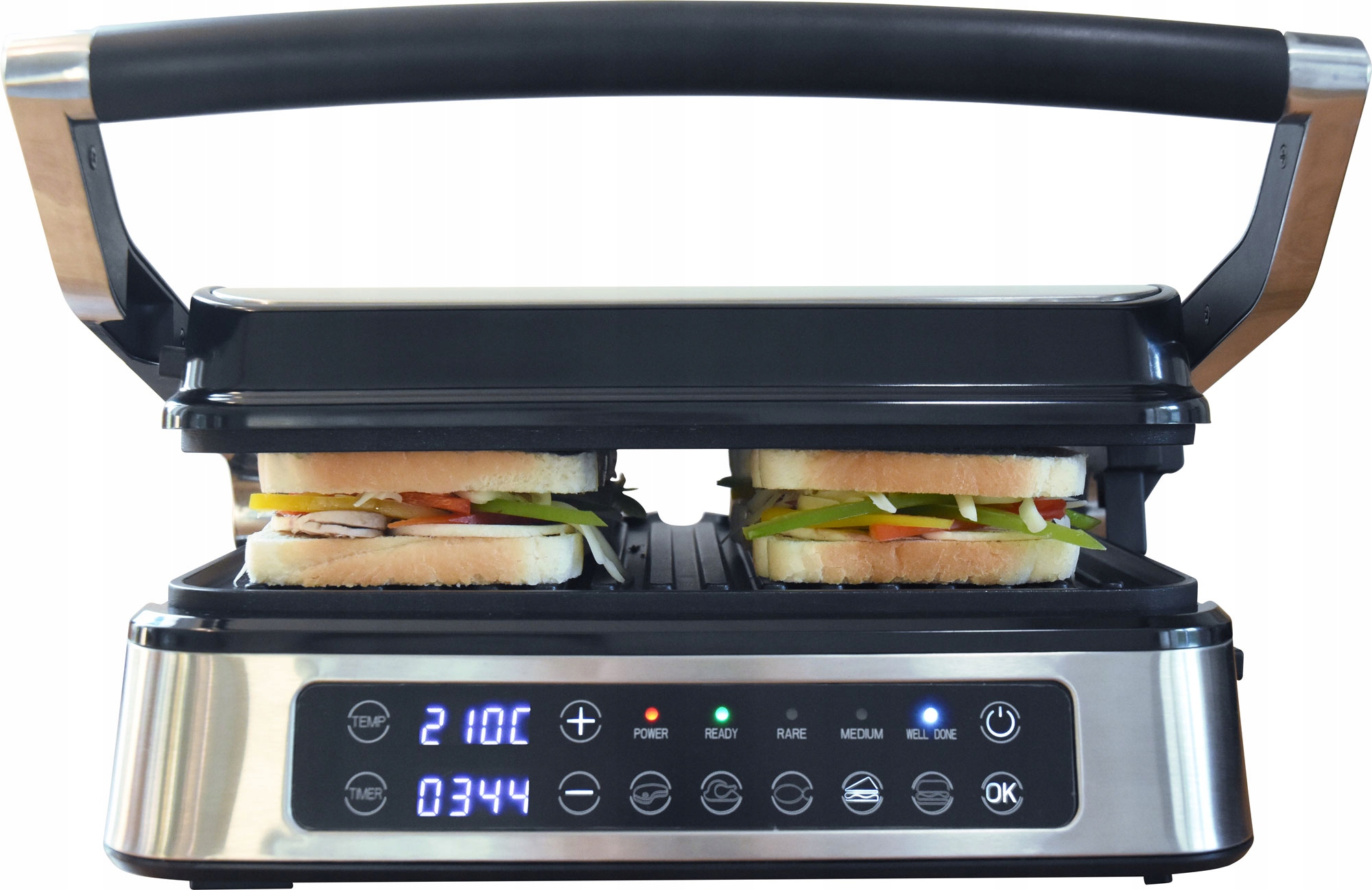 Elektrický skladací gril Lund 67450 strieborno/šedý 2000 W